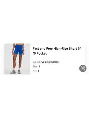 lululemon athletica Fast and Free High-Rise Shorts 6" - Galactic Cobalt